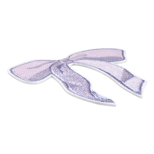 Lavender Embroidered Bow Iron-On & Adhesive Patch by Make Market®